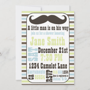 Invitación de Baby Shower a Mustache