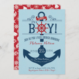 Invitación de Baby Shower a Nautical Anchor Beach