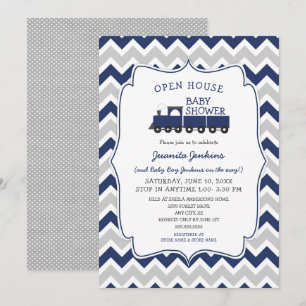 Invitación de Baby Shower a Open House Train