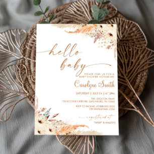Invitación de Baby Shower a Pampas Grass Boho