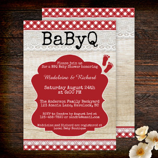 Invitación de Baby Shower a parejas de barbacoa de