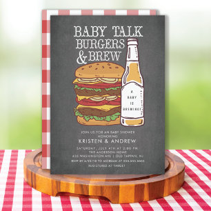 Invitación de Baby Shower a Parejas de Burgers & B
