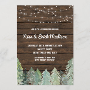Invitación de Baby Shower a Parejas Rústicas de In