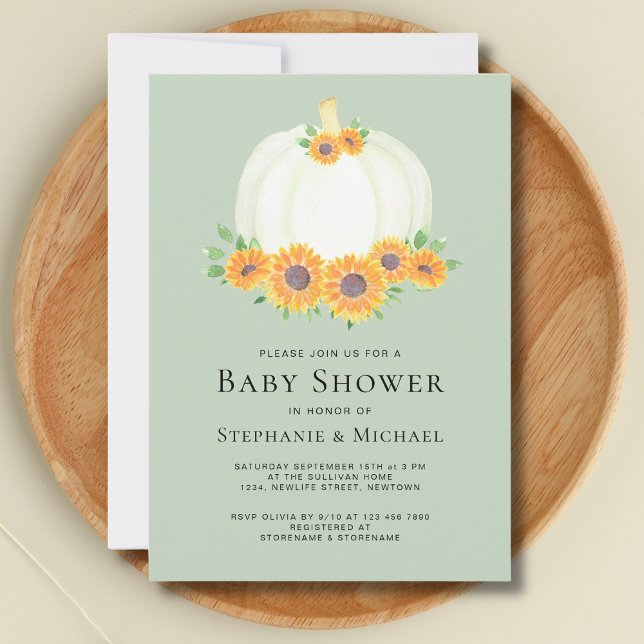 Invitación de Baby Shower a Parejas Verdes de Cala (Subido por el creador)
