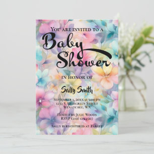 Invitación de Baby Shower a Pastel Flowers