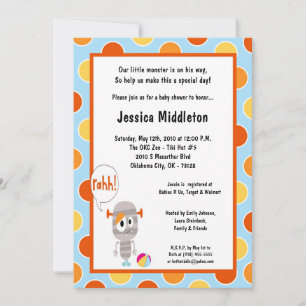 Invitación de Baby Shower a pequeños monstruos las