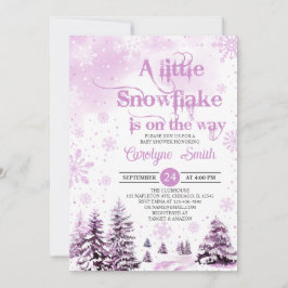 Invitación de Baby Shower a Pink A Little Snowflak