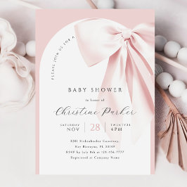 Invitación de Baby Shower a Pink Bow Arch