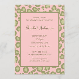 Invitación de Baby Shower a Pink Leopard