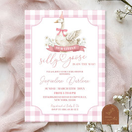 Invitación de Baby Shower a Pink Preppy Silly Goos