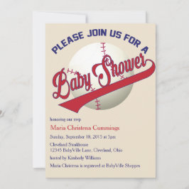 Invitación de Baby Shower a Play Ball Baseball