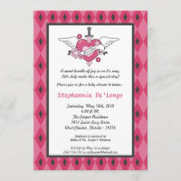 Invitación de Baby Shower a Punk Rock Tattoo de 5x
