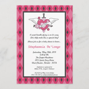 Invitación de Baby Shower a Punk Rock Tattoo de 5x