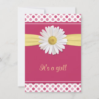 Invitación de Baby Shower a Punto de Polka Rosa