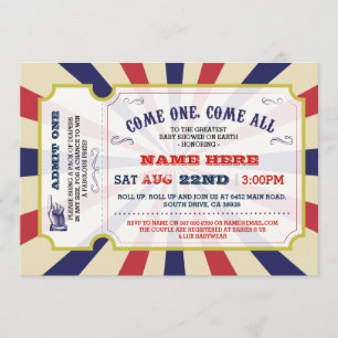 Invitación de Baby Shower a revelar género en circ