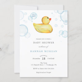 Invitación de Baby Shower a Rubber Duck