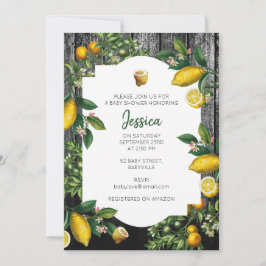 Invitación de Baby Shower a Rustic Citrus Garden