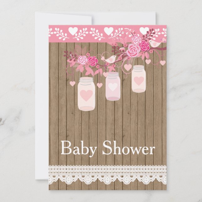 Invitación de Baby Shower a Rustic Country Wood (Anverso)