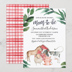 Invitación de Baby Shower a Rústic Farmyard