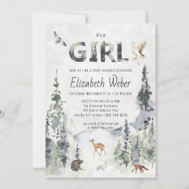 Invitación de Baby Shower a Rustic Forest Woodland