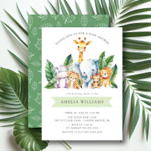 Invitación de Baby Shower a Safari Adventure