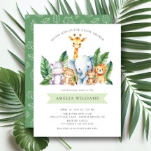 Invitación de Baby Shower a Safari Adventure