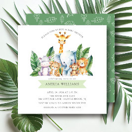 Invitación de Baby Shower a Safari Adventure