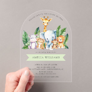 Invitación de Baby Shower a Safari Adventure