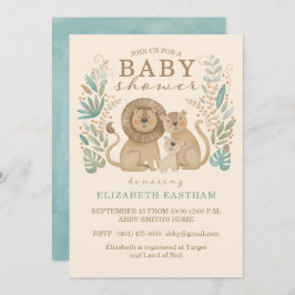 Invitación de Baby Shower a Safari Jungle Lion Boy