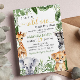 Invitación de Baby Shower a Safari Wild One Animal