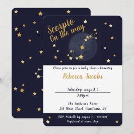 Invitación de Baby Shower a Scorpio zodiac