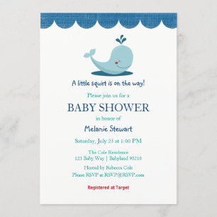 Invitación de Baby Shower a Sea Whale