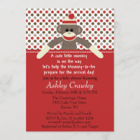 Invitación de Baby Shower a Sock Monkey - personal