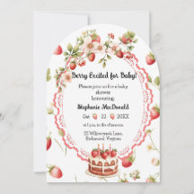 Invitación de Baby Shower a Strawberry Shortcake