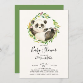 Invitación de Baby Shower a Sweet Panda Bear