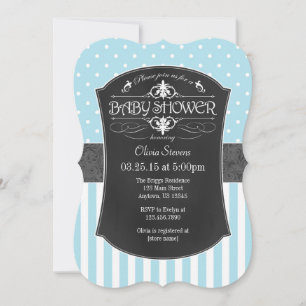 Invitación de Baby Shower a tiras de tablero de ca