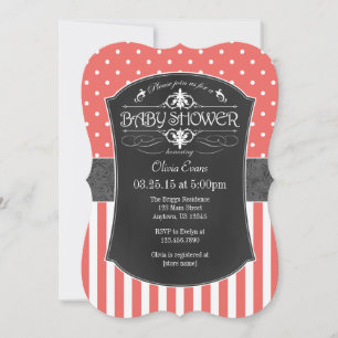Invitación de Baby Shower a tiras de tablero de cr