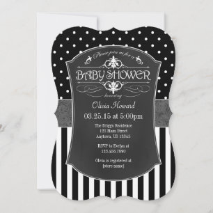 Invitación de Baby Shower a tiras de tablero de cr