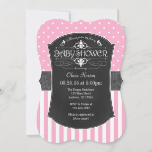 Invitación de Baby Shower a tiras de tablero de cr