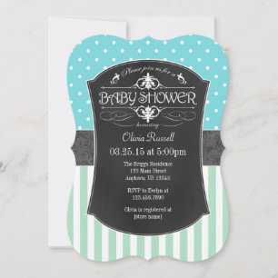 Invitación de Baby Shower a tiras de tablero de pa