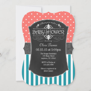 Invitación de Baby Shower a tiras de tablón de cro