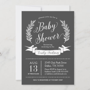 Invitación de Baby Shower a Tiza Rústica