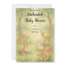 Invitación de Baby Shower a Toadstool Forest encan
