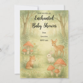 Invitación de Baby Shower a Toadstool Forest encan