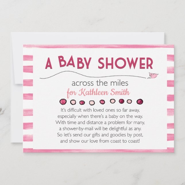 Invitación de Baby Shower a través de las millas (Anverso)