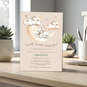 Invitación de Baby Shower a Twinkle Little Star Be