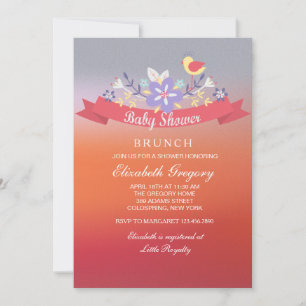 Invitación de Baby Shower a un atractivo de color
