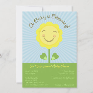 Invitación de Baby Shower a 'Un bebé está florecie