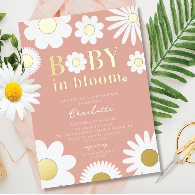 Invitación de Baby Shower a un bebé moderno con sa (Subido por el creador)