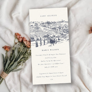 Invitación de Baby Shower a un boceto de invierno